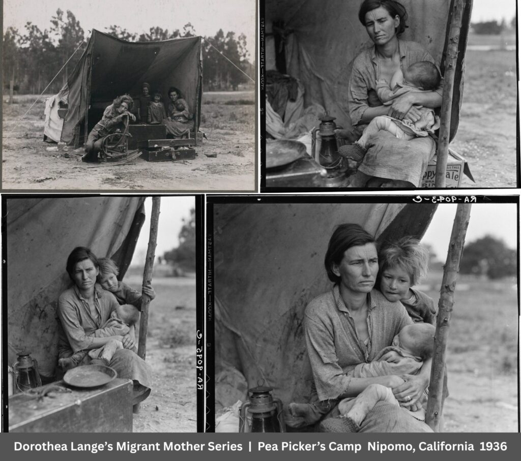 Dorothea Lange's famous migrant mother series of photos from the Great Depression